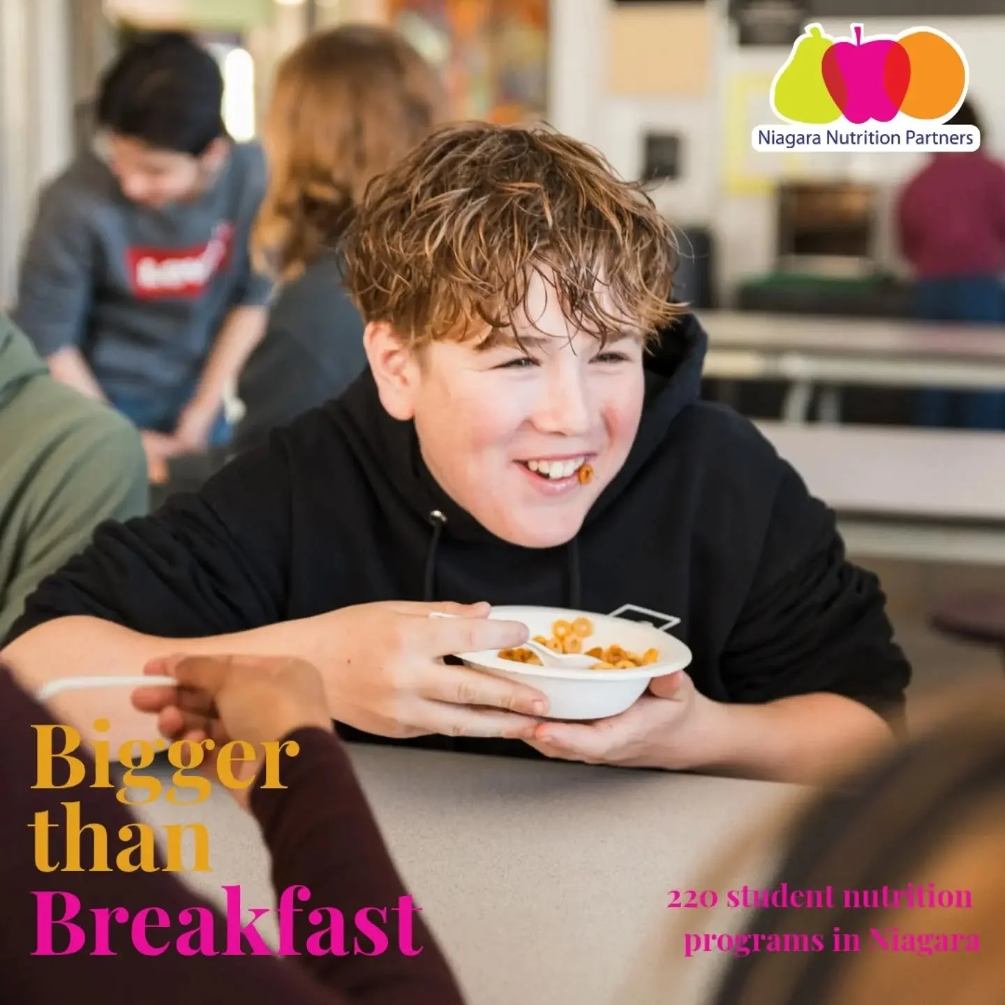 NNP is officially kicking off the start of our Bigger than Breakfast campaign. 🍎❤️

Providing the infrastructure and support needed to nourish students and strengthen communities currently exceeds the resources allocated to us by provincial and fede