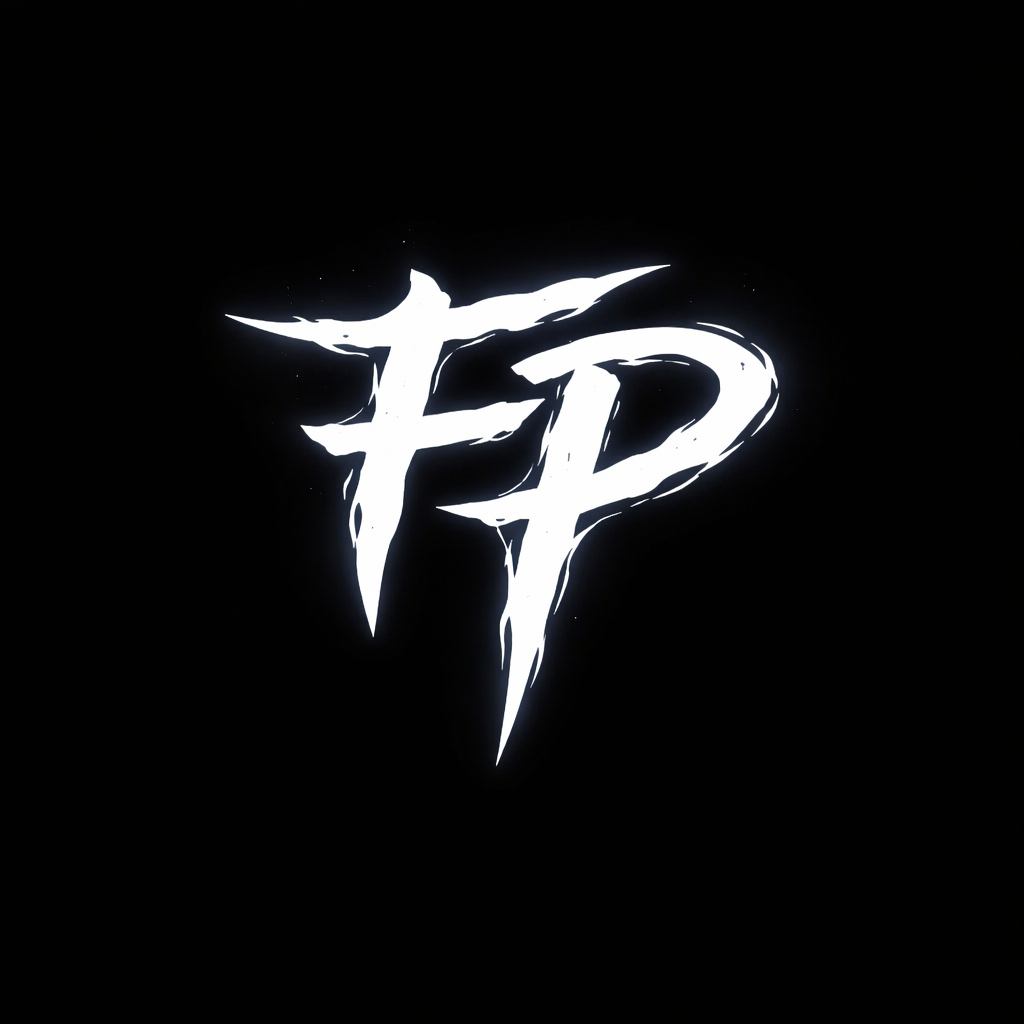 Black background with a glowing, white stylized logo featuring two overlapping letter 'T' and 'P' with sharp edges.