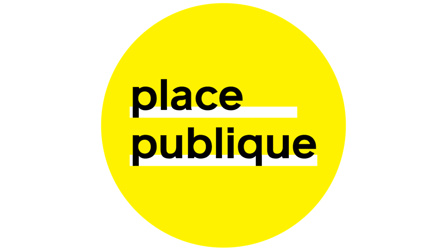 Logo Place publique sur fond jaune