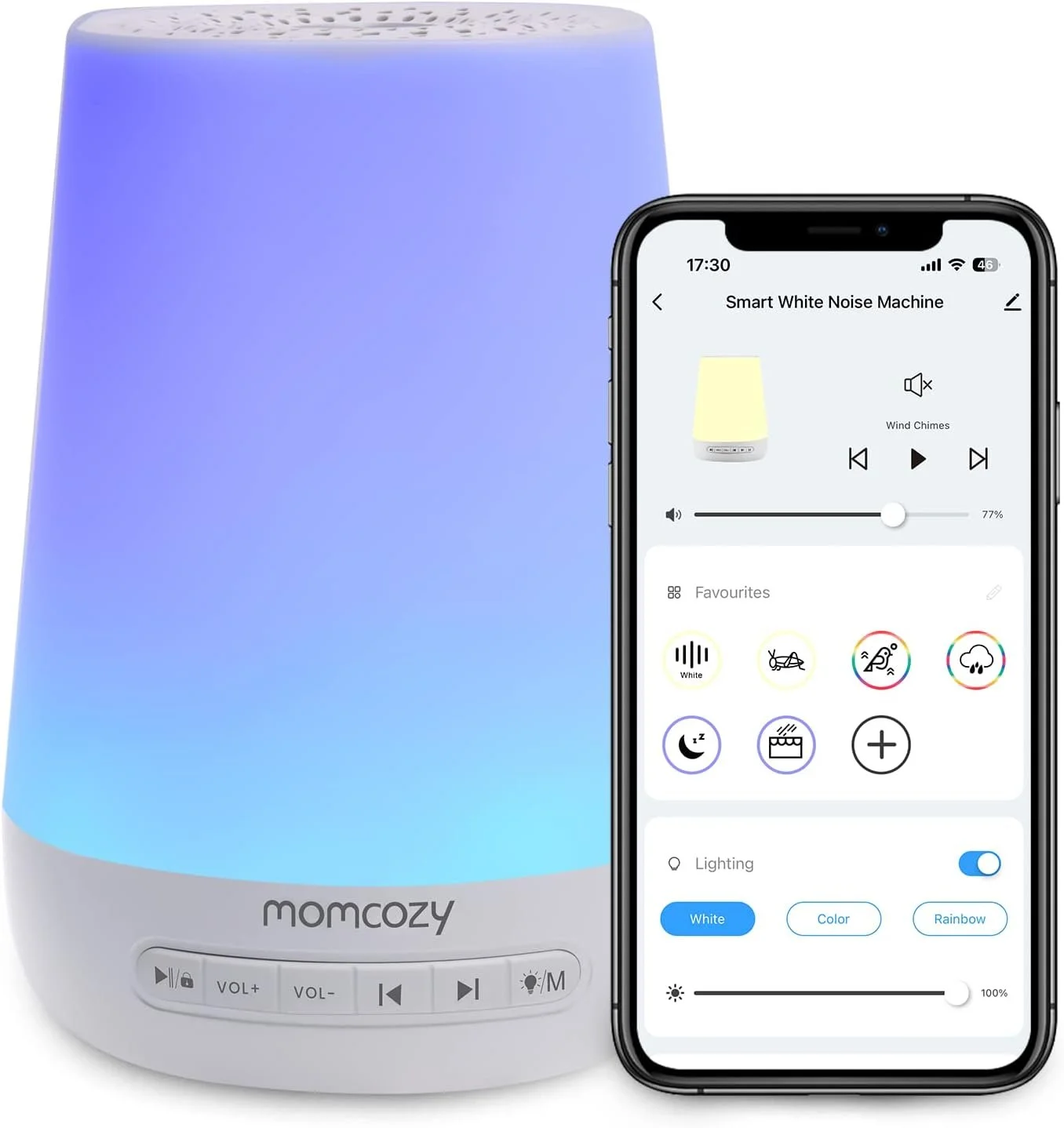 Momcozy White Noise Machine with night light