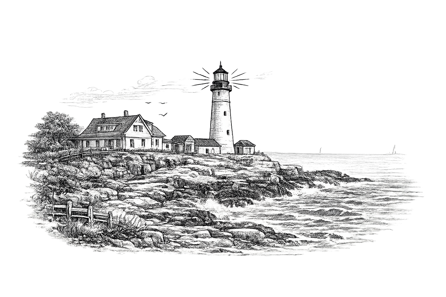 Montauk Lighthouse Sketch