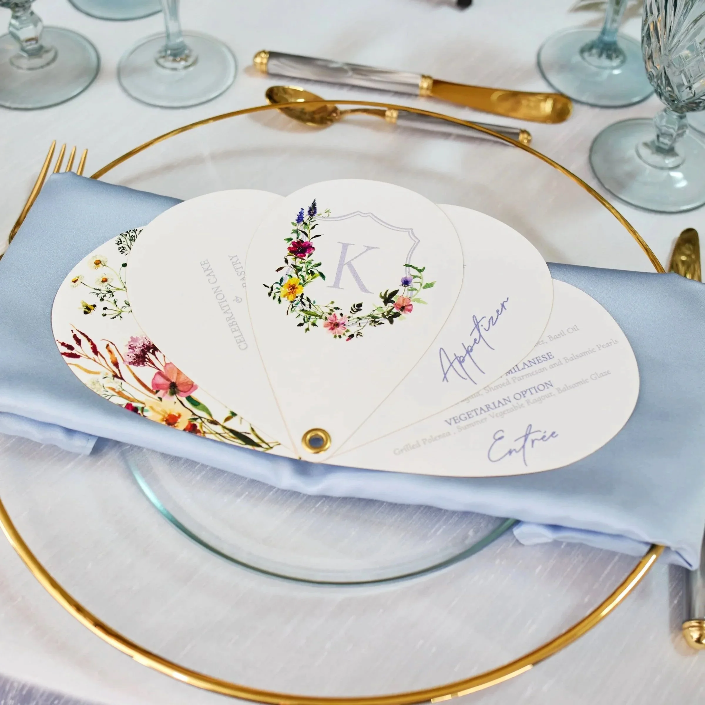 Custom Fan Menu | Karyn Michael Events