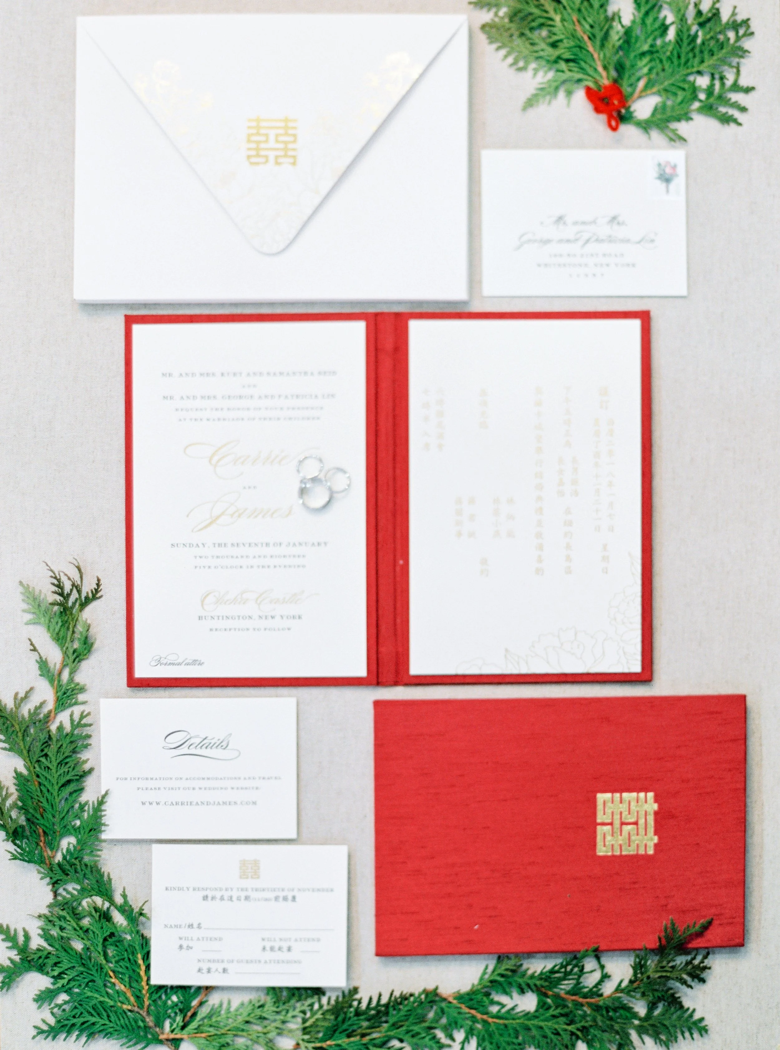 Red Silk Folio Invitation | Karyn Michael Events