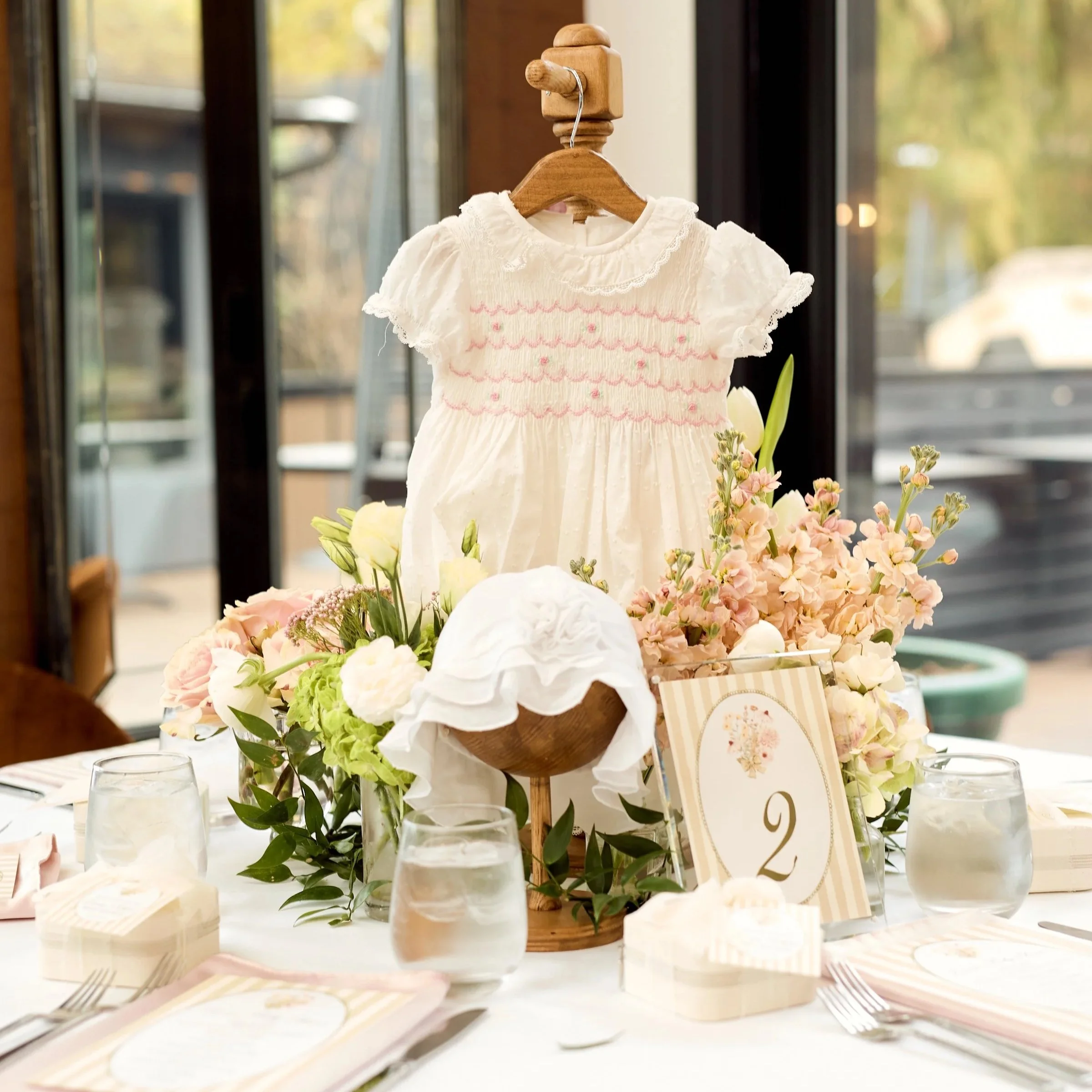 Lauren’s baby shower centerpieces at Arlo in Northport, NY
