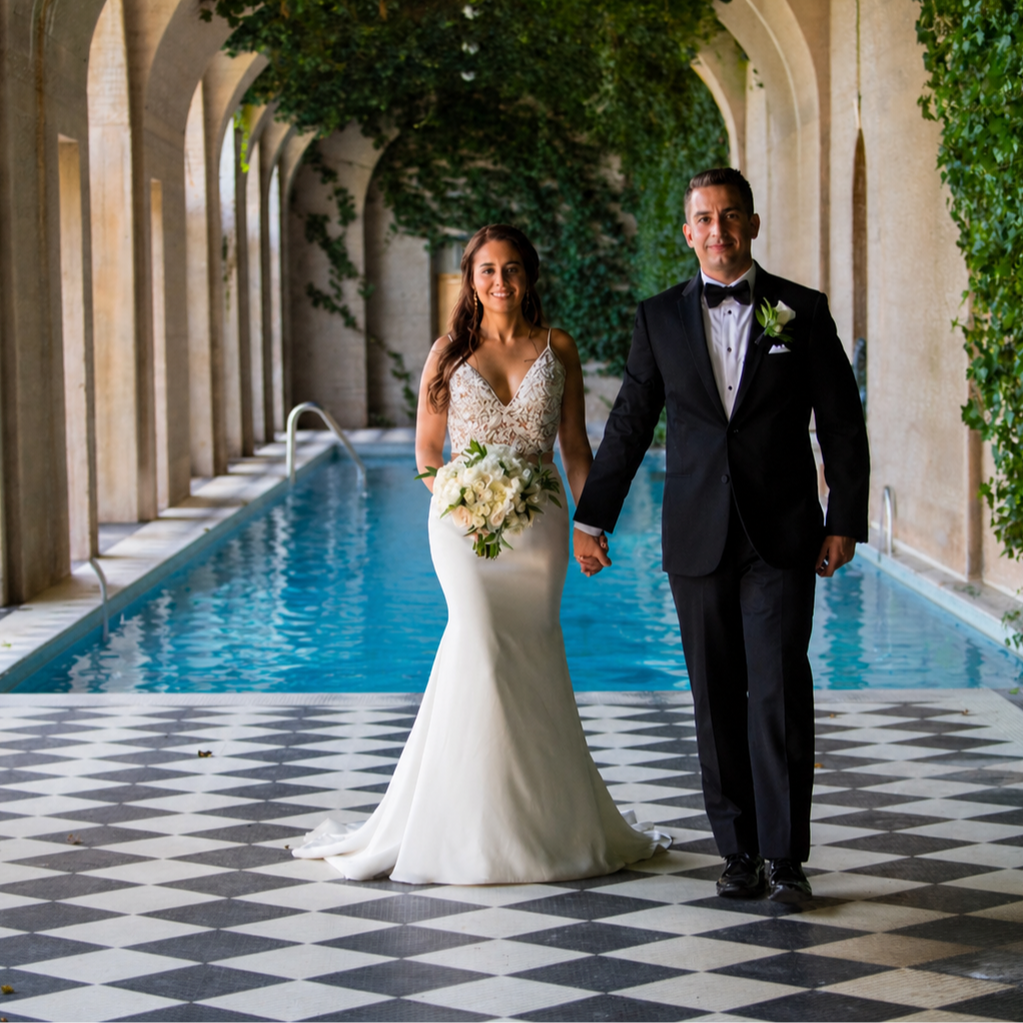Elena + Vinny Wedding - Oheka Pool