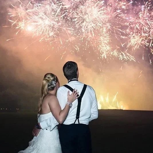 Bride and Groom Portrait, Oheka Castle, Fireworks