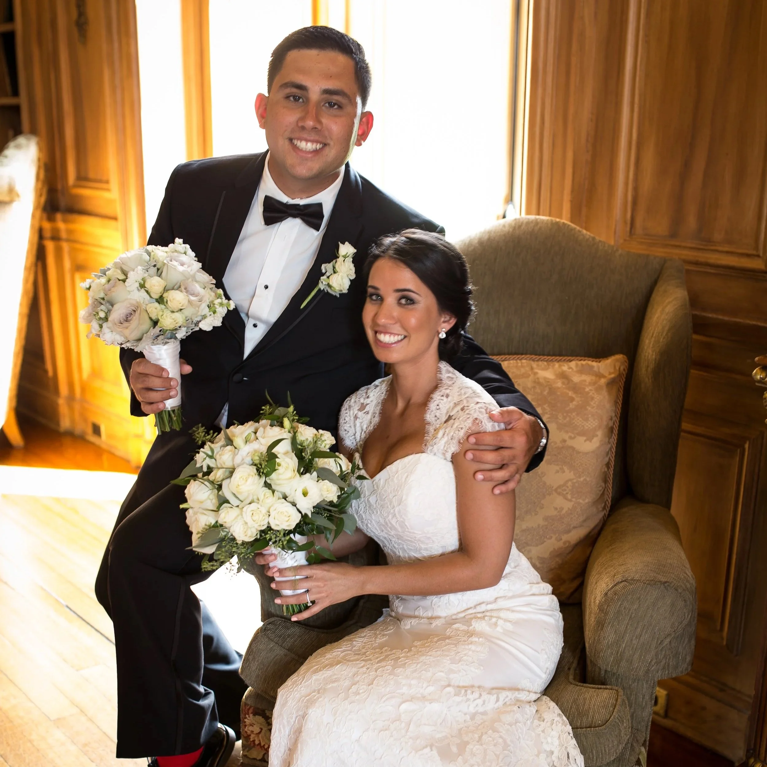 Bride and Groom Portrait, Oheka Castle Library