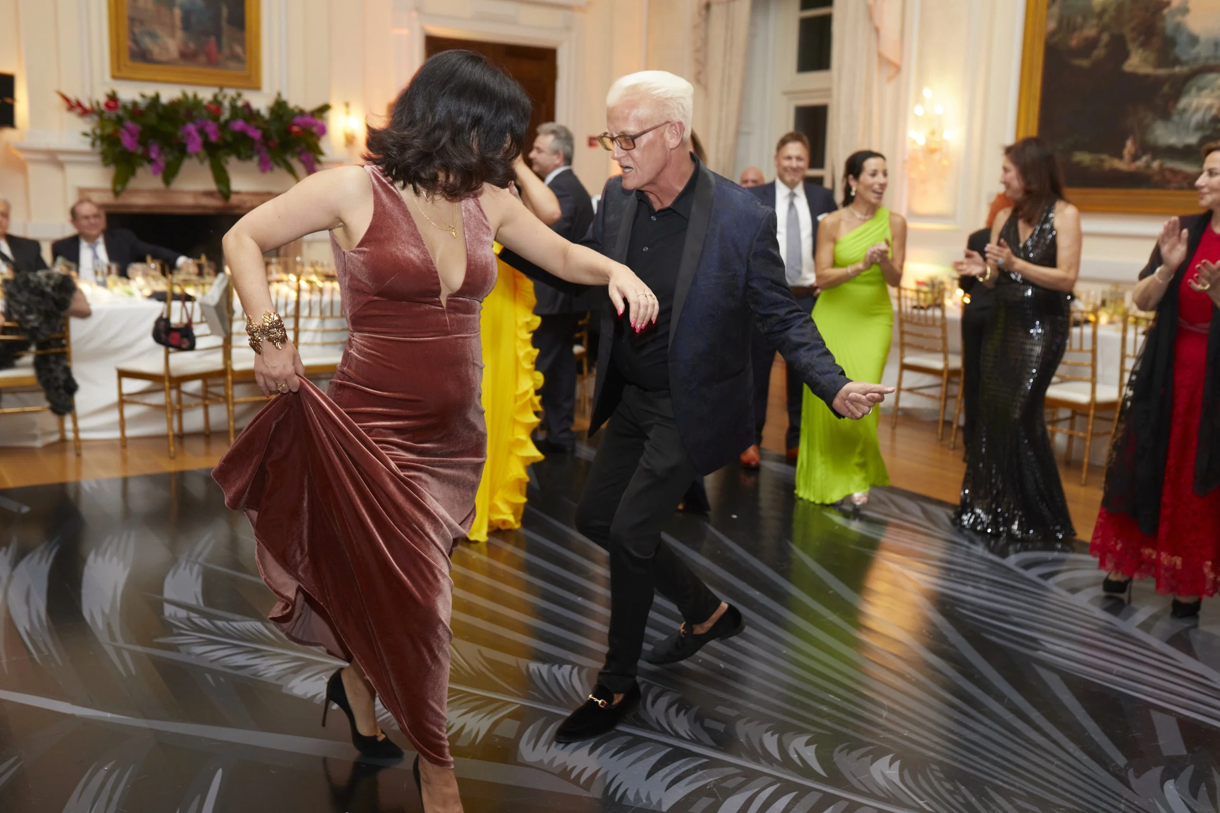 Guests dancing at Alex’s 60th Birthday at Oheka Castle