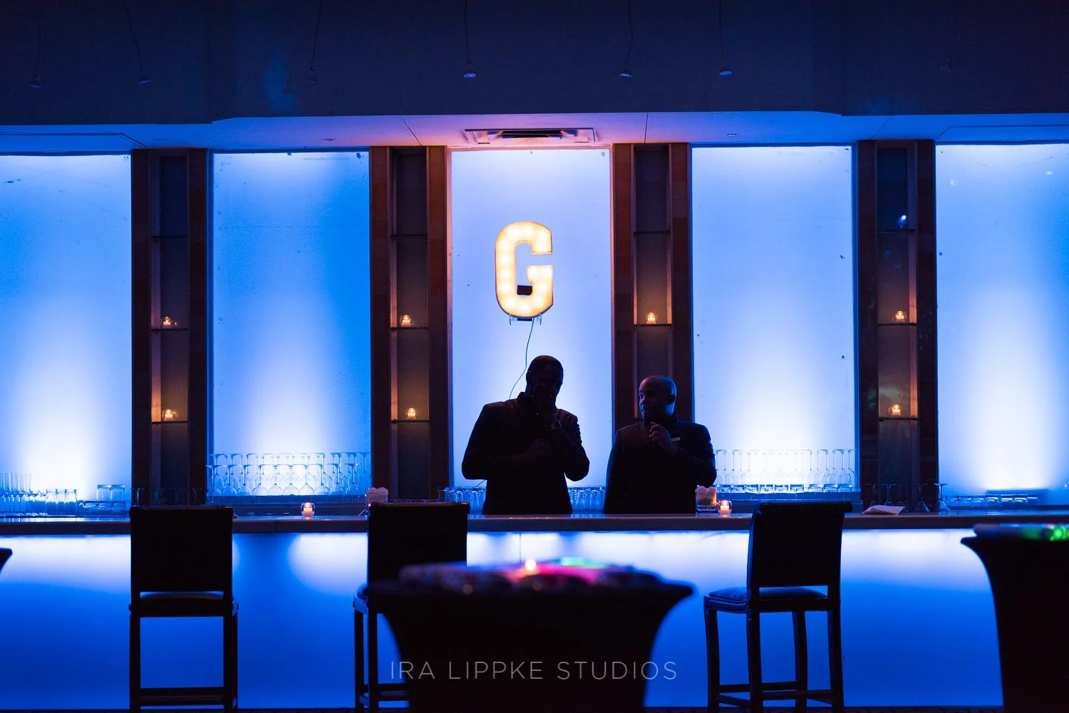 Following the reception, guests transition to the Garden City Hotel’s nightclub where custom lighting, music, and a vibrant atmosphere set the stage for the after party.