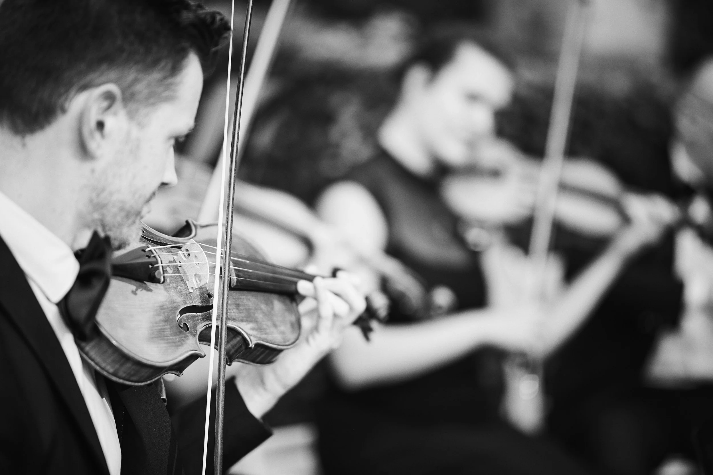 String quartet performs for wedding ceremony at Oheka Castle