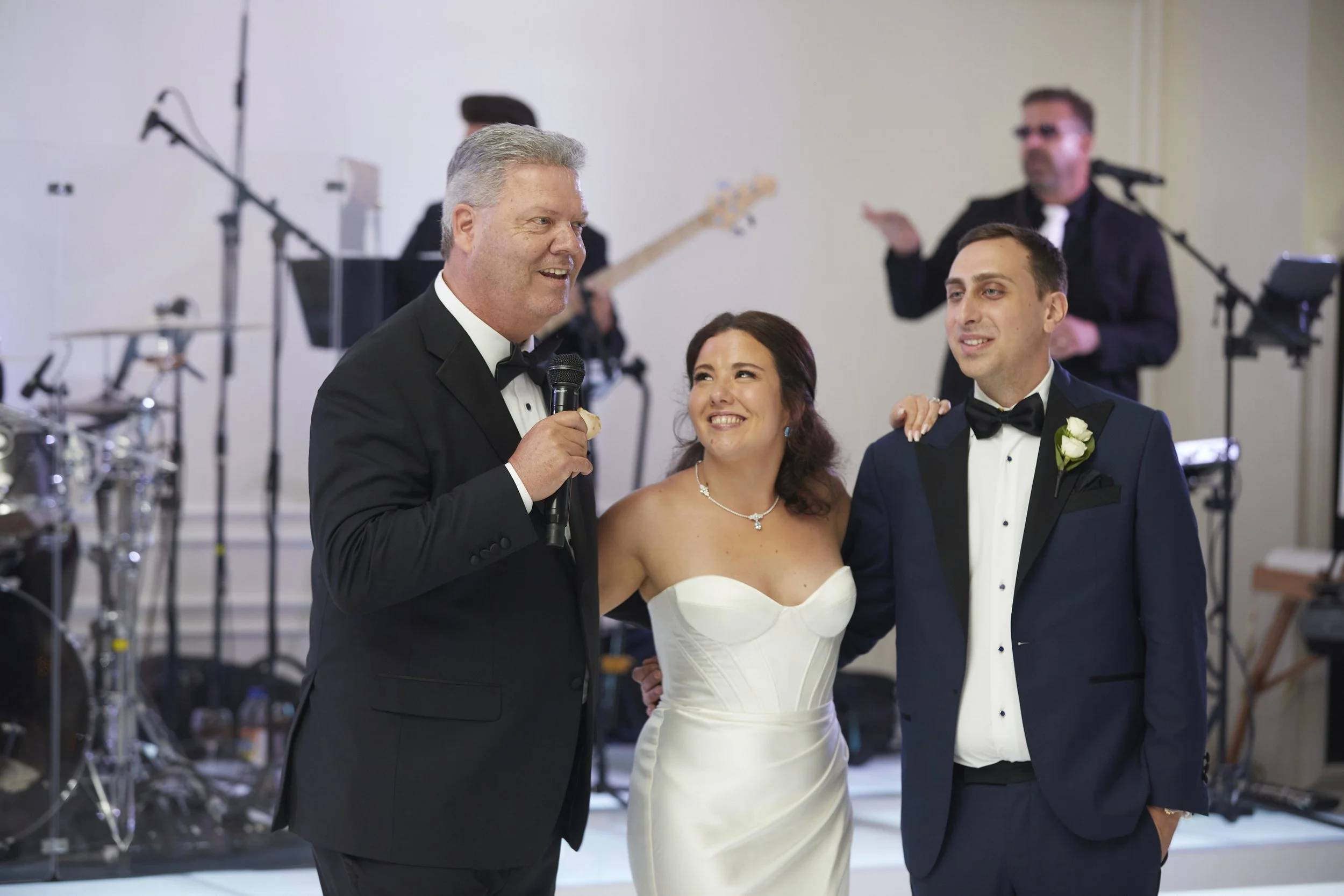 Father of the bride speech with the bride and groom.