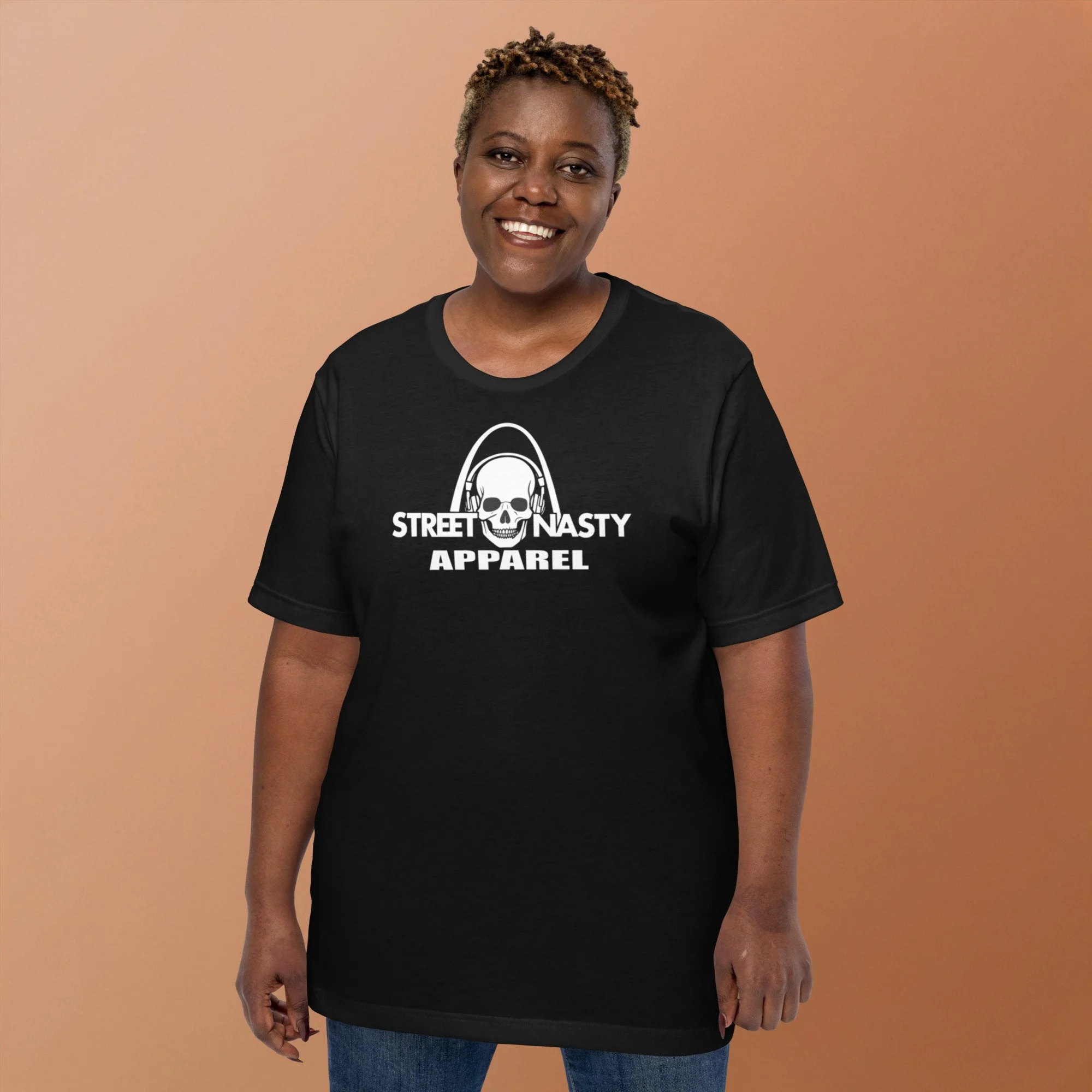 Street Nasty Apparel — Skull Logo Tee (Black & Heather Black)