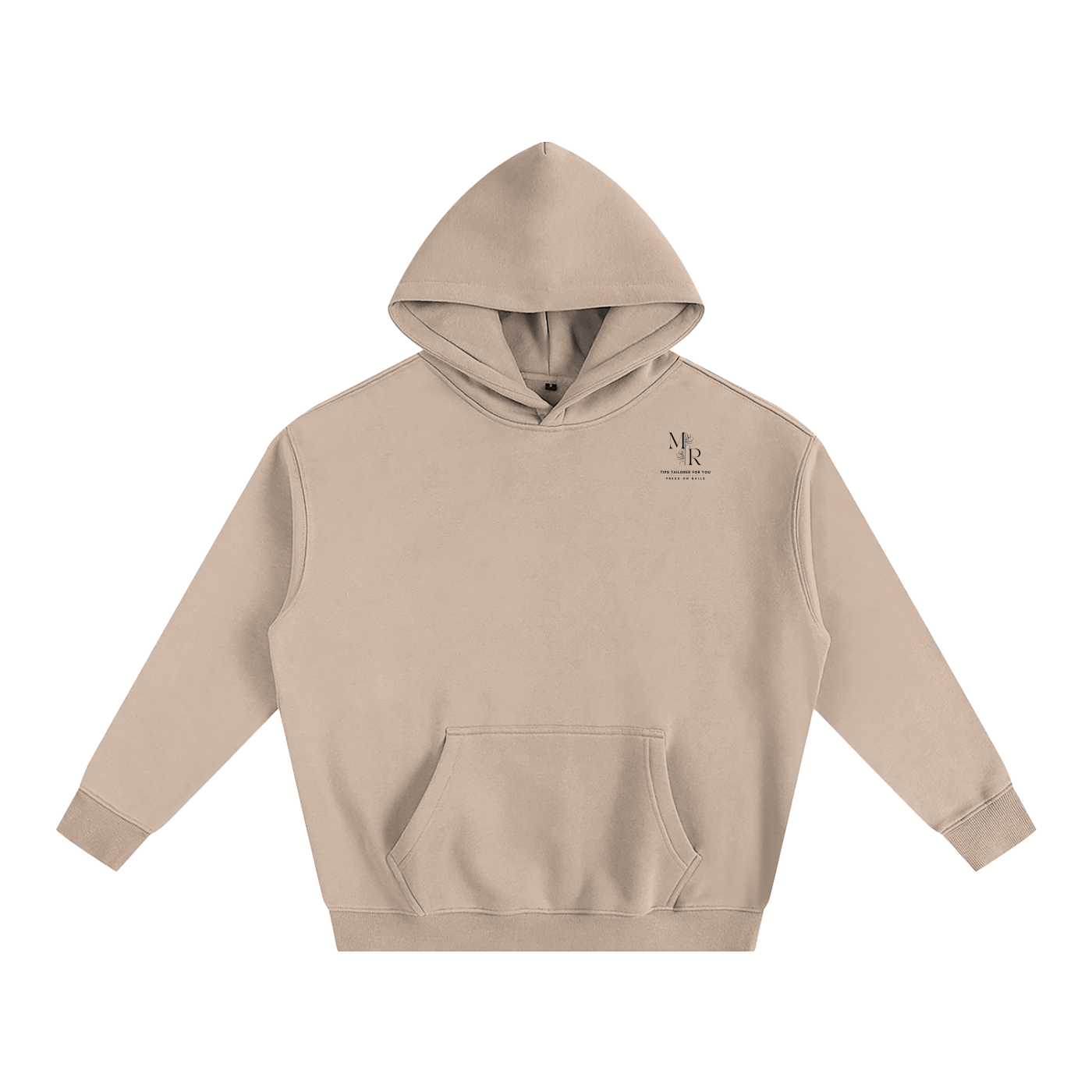 Oversize Fleeced Hoodie (Black Text)