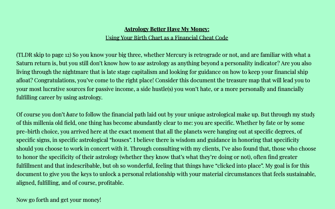 Astrology Better Have My $$$