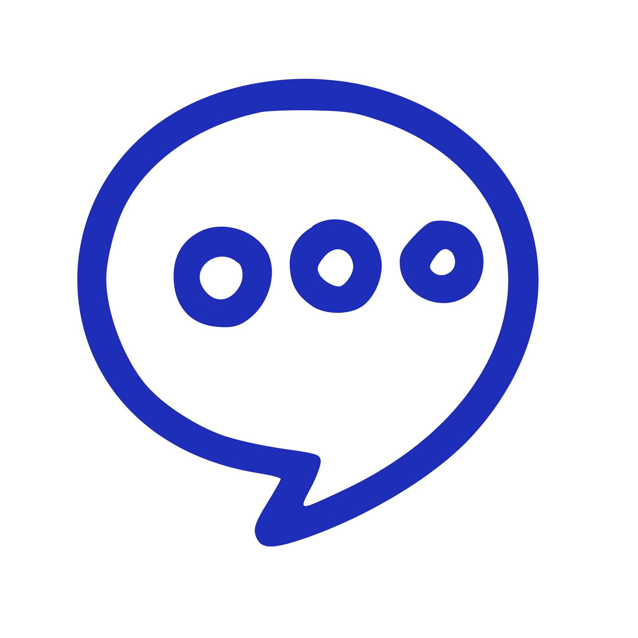 Blue logo of at&t with speech bubble design.