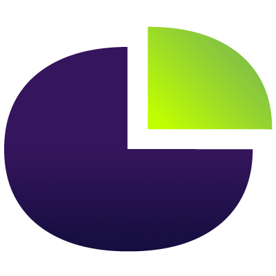 An abstract graphic with a dark purple circle and a bright green rectangle overlapping it.