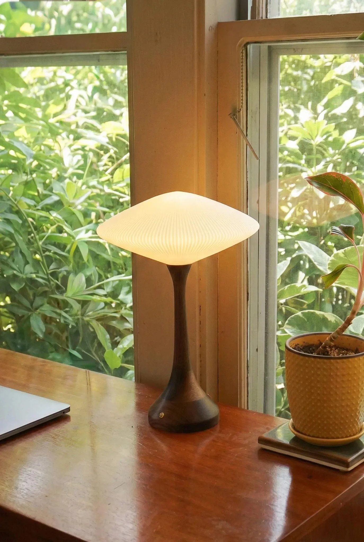 Solid Walnut Mid Century Desk/Table Lamp