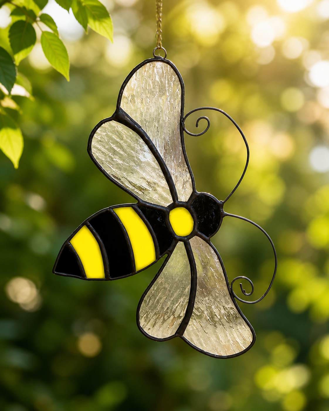 Handmade Stained Glass Bee Suncatcher