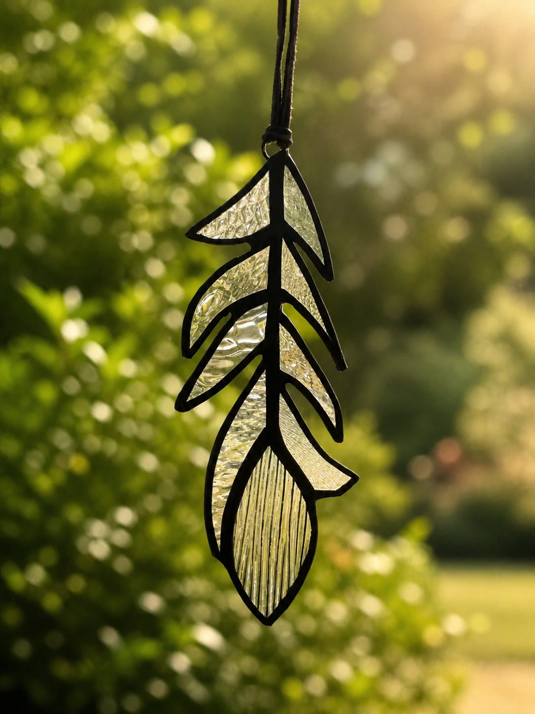 Handmade Stained Glass Feather Suncatcher