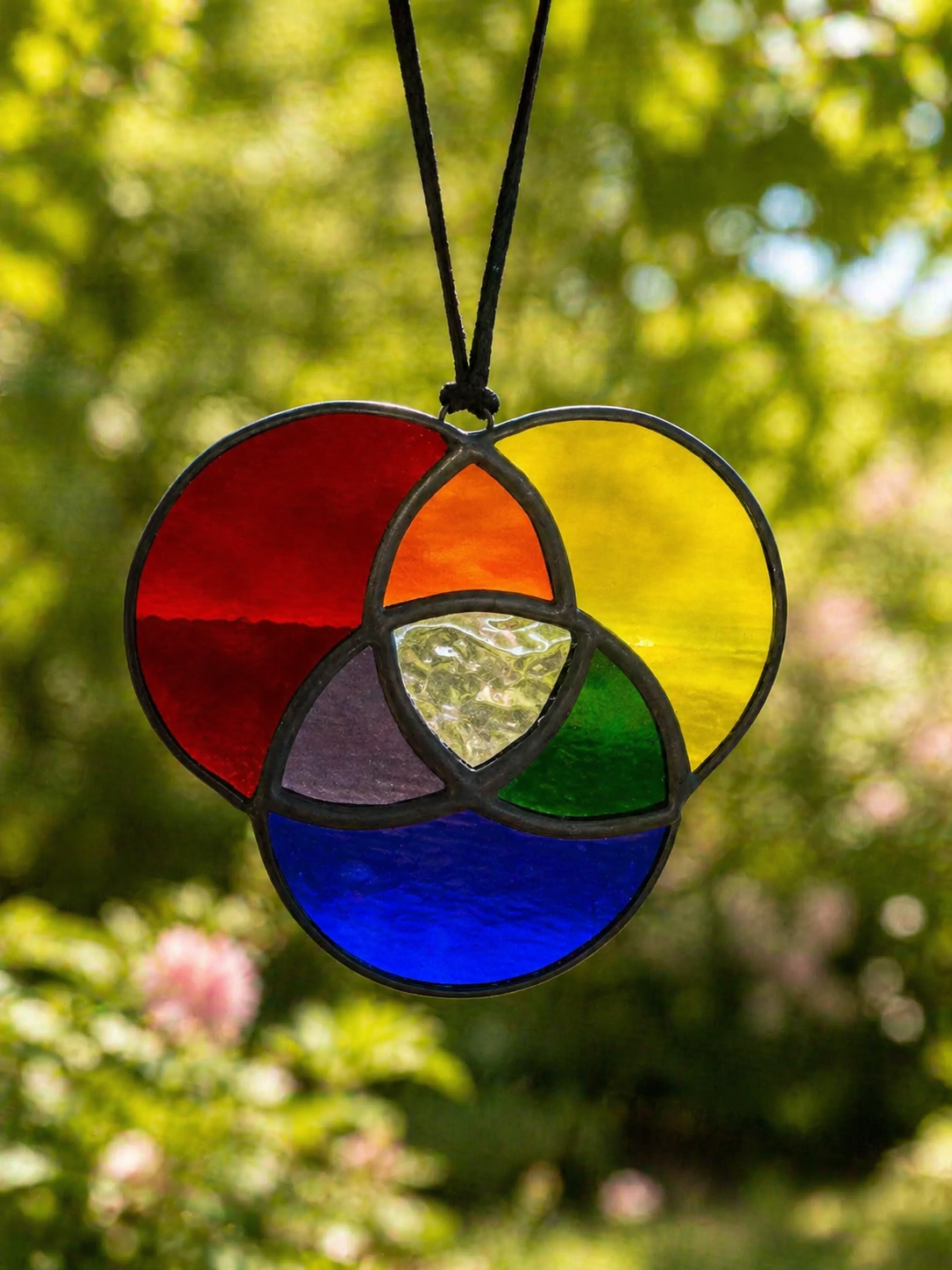 Handmade Stained Glass Color Wheel Suncatcher