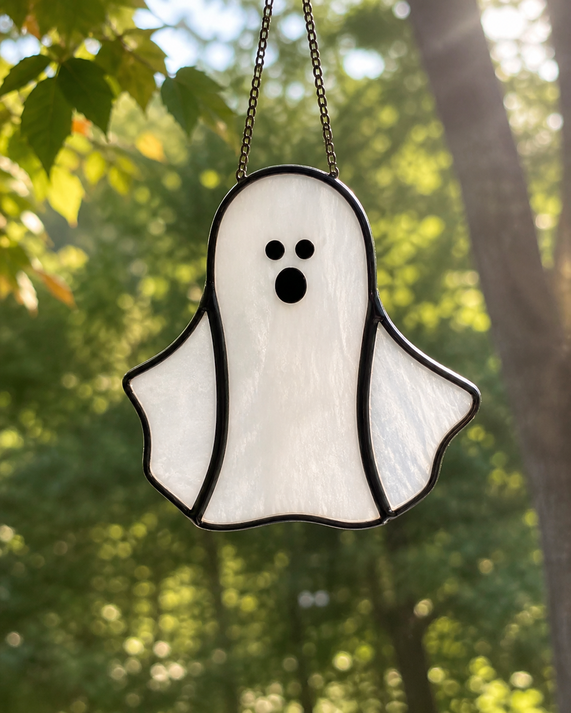 Handmade Stained Glass Ghost Suncatcher