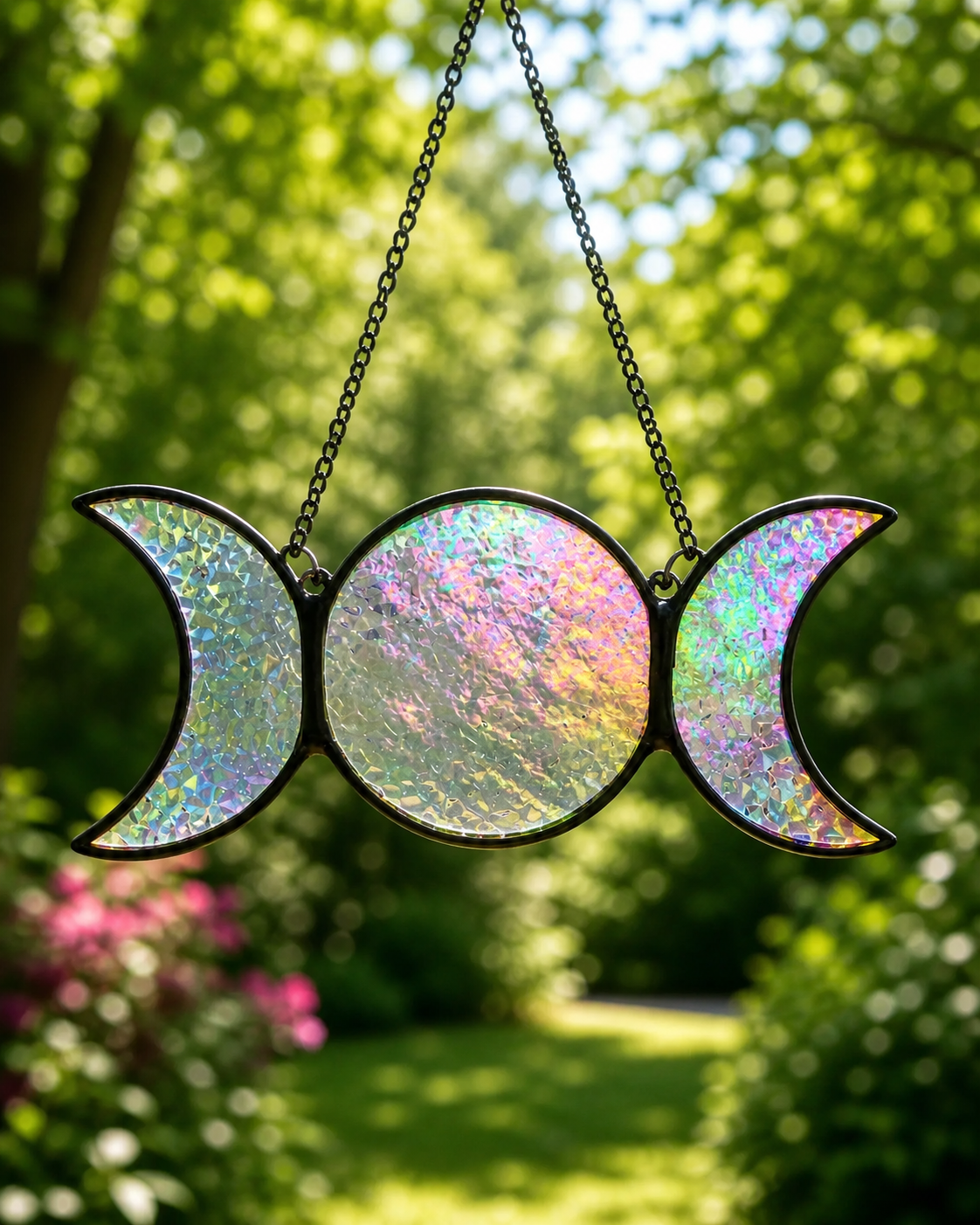 Handmade Stained Glass Moon Phases Suncatcher