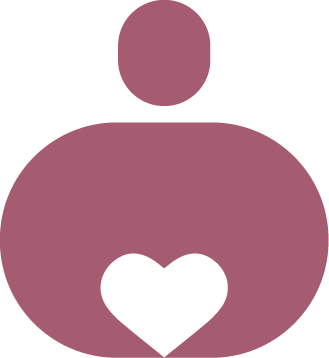Silhouette of a person with a heart on their chest.