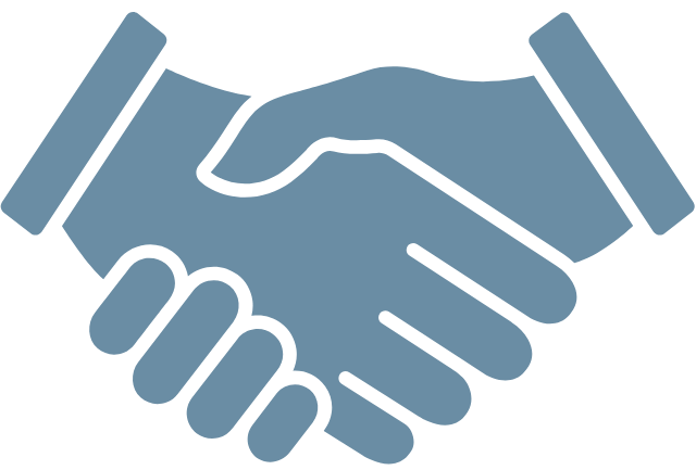 Illustration of a handshake between two hands.