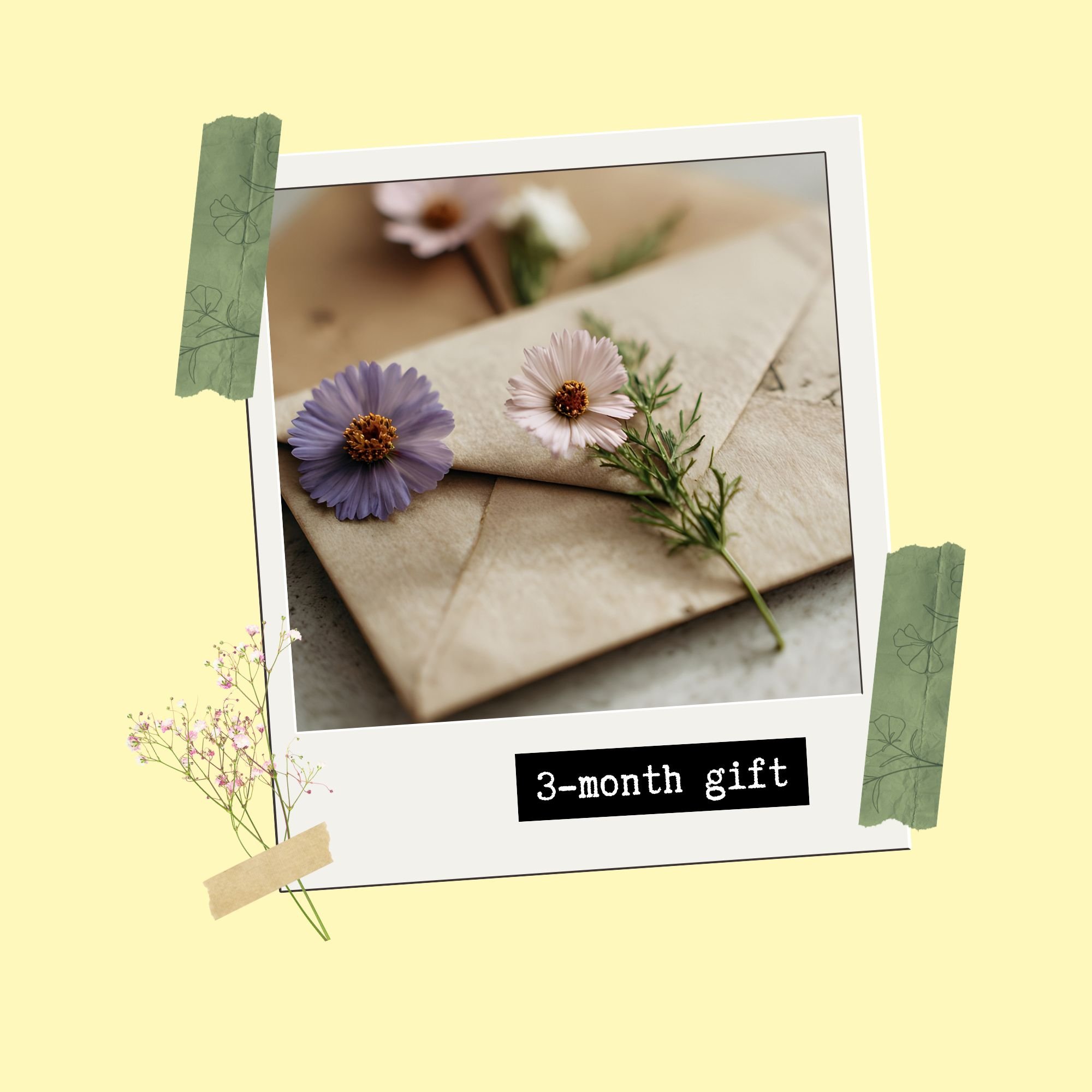 Give a 3-month Gift: Message in a Bottle Monthly Snail Mail Club (International)