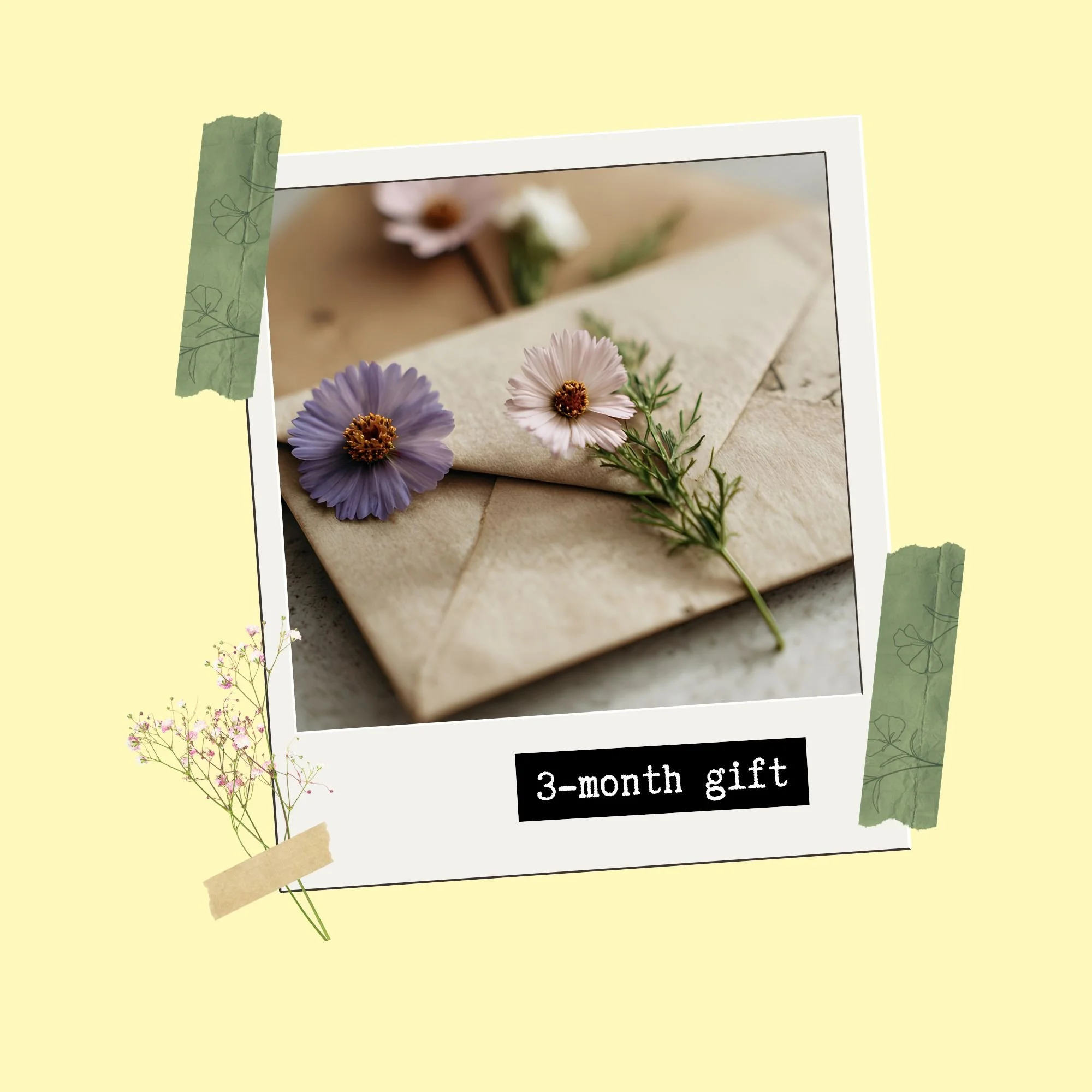 Give a 3-month Gift: Message in a Bottle Monthly Snail Mail Club (International, Pay in Full)