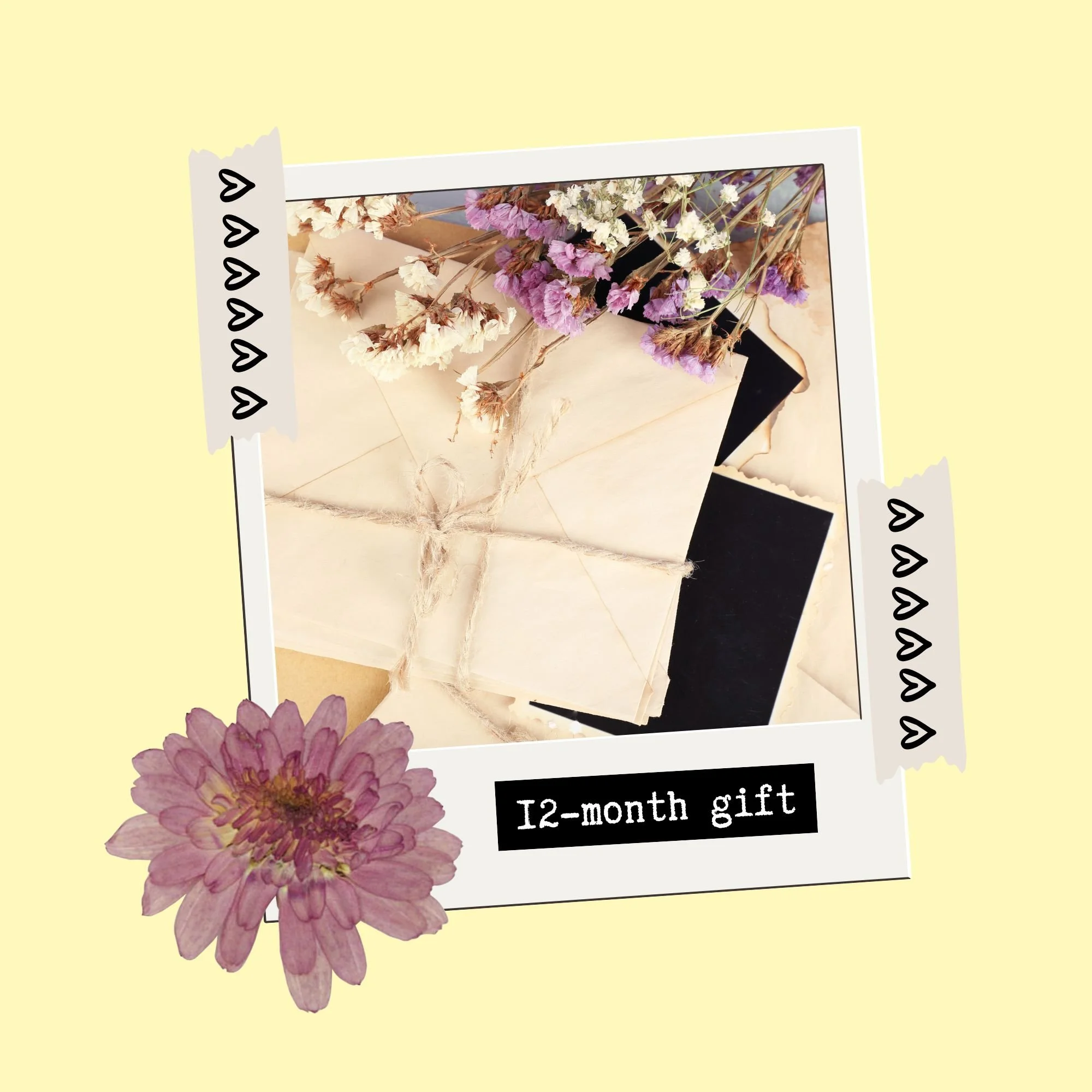 Give a 12-Month Gift: Message in a Bottle Monthly Snail Mail Club (International, Pay in Full)