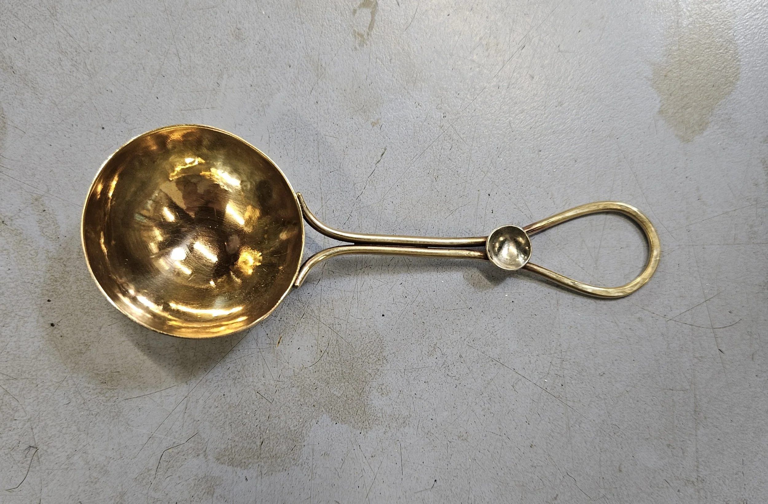 Brass and Silver Coffee Measuring Spoon