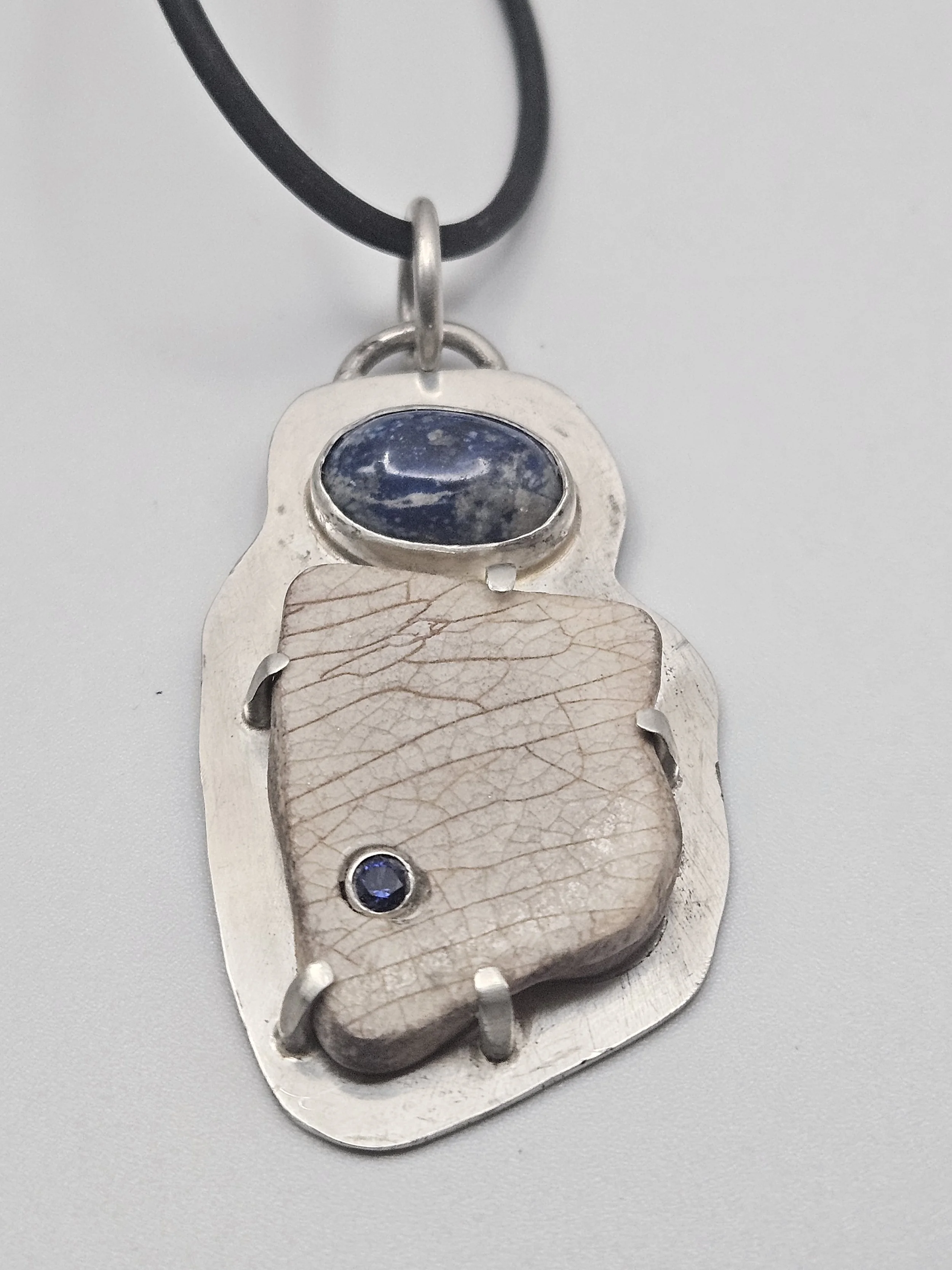 Pottery Shard and Lapis Pendant