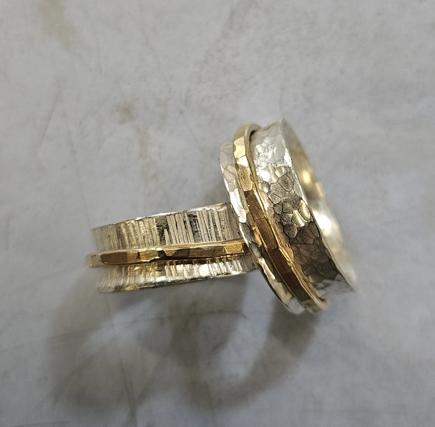 Silver and Gold Fill Spinner Rings