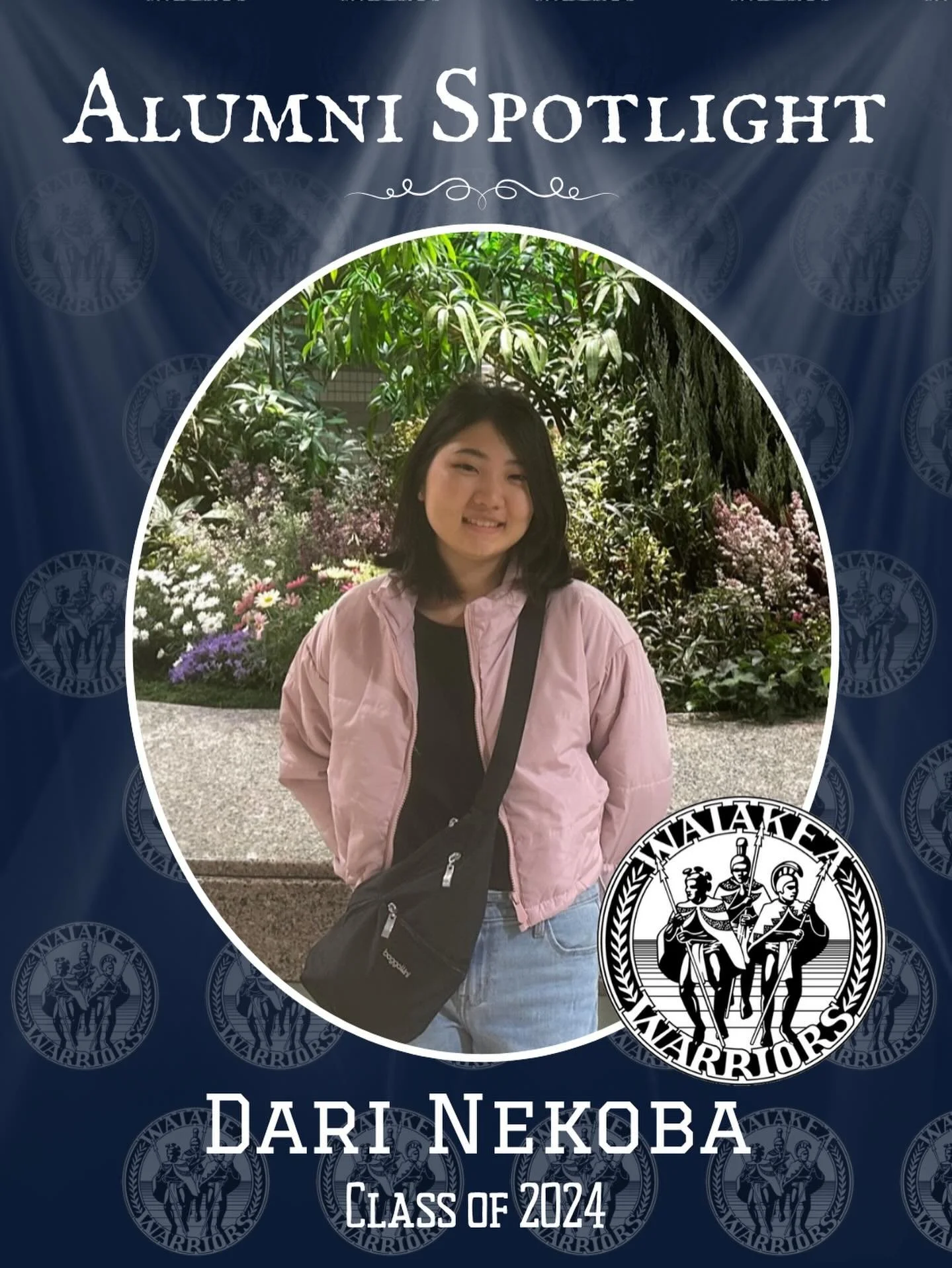 Aloha to Dari Nekoba, Class of 2024, Dragons!

Dari is currently living in Honolulu, O&rsquo;ahu, attending the University of Hawaii at Mānoa and working towards a bachelor&rsquo;s degree in Communications. She enjoys tennis, golf, baking, and art. S