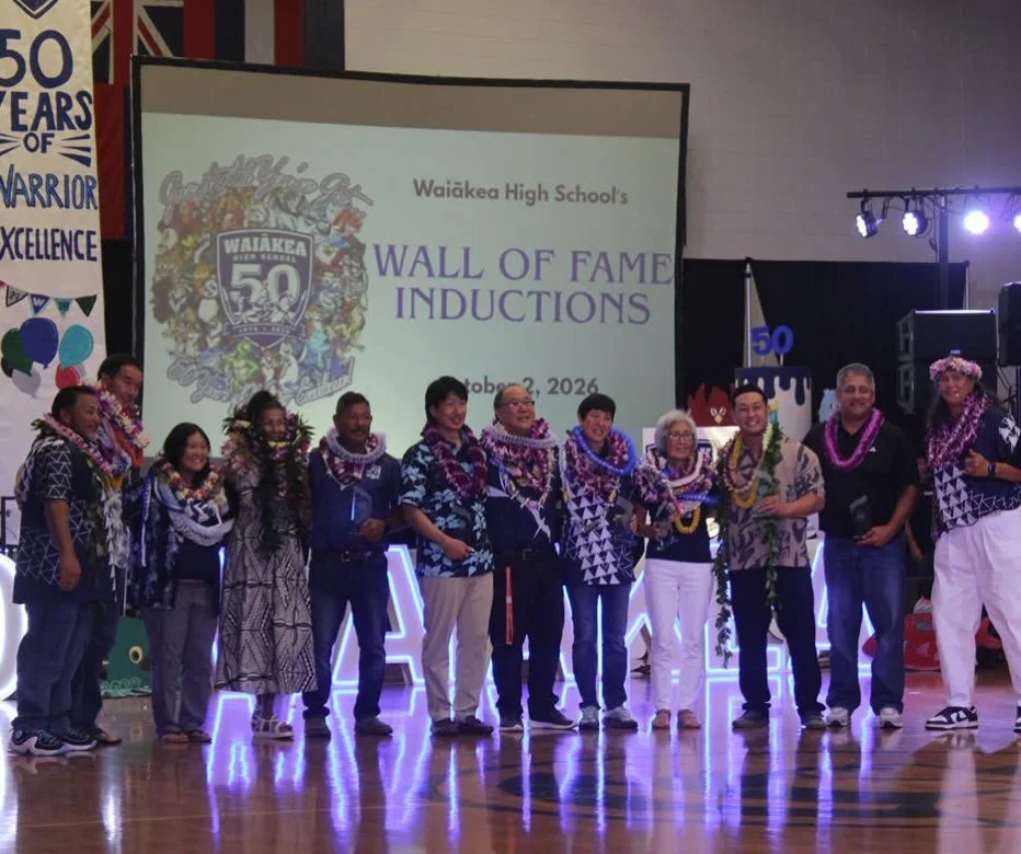 Congratulations to the (11) Waiākea High School &ldquo;Wall of Fame&rdquo; Inductees who were honored during the Homecoming &ldquo;Hana Hou + 50&rdquo; program last Friday!💙🤍

Kenneth &ldquo;Ken&rdquo; Yamase, Thomas &ldquo;Tommy&rdquo; Correa, Don