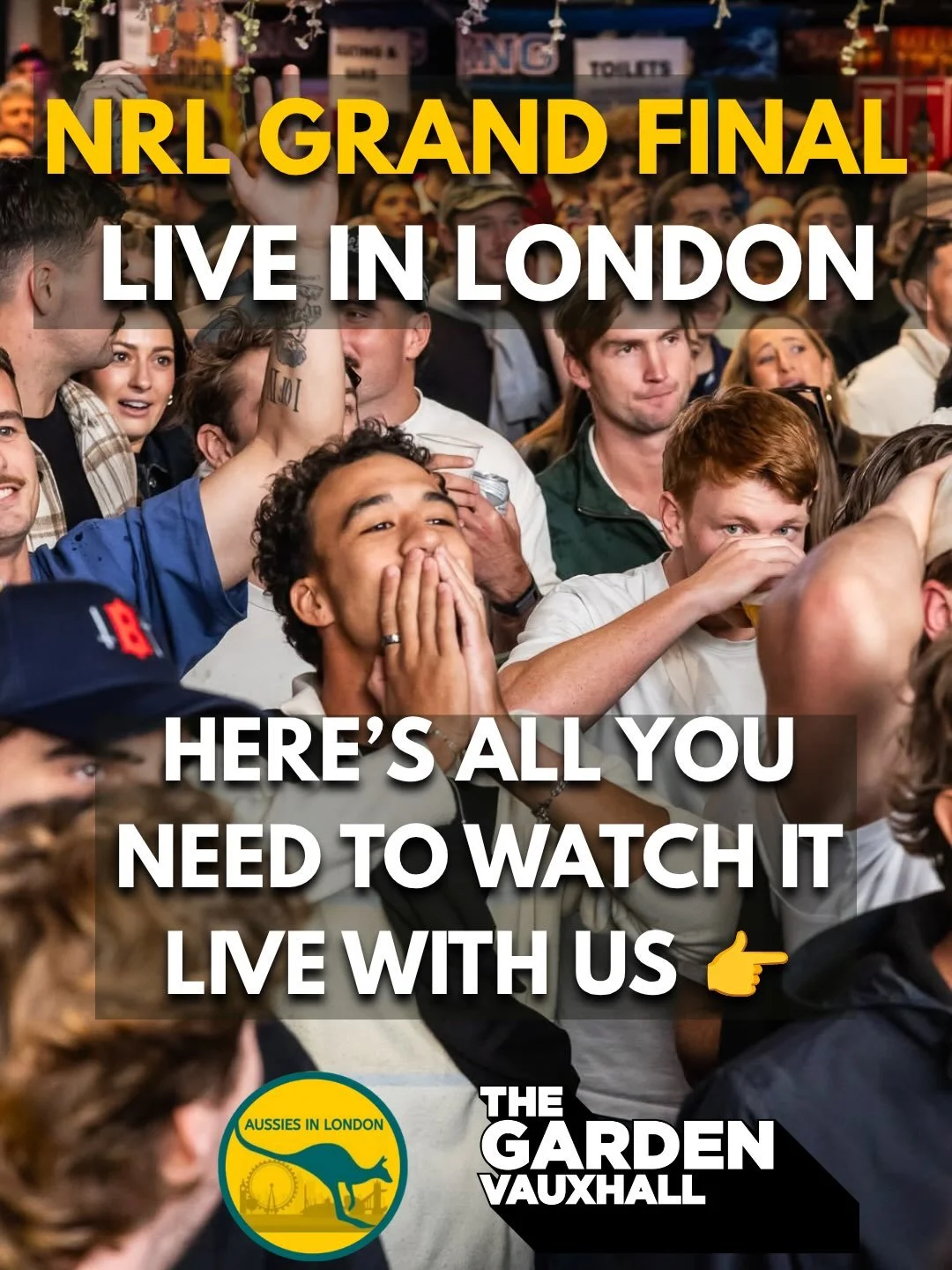 It&rsquo;s almost time for the greatest Sunday session of the year. The NRL grand final. Knights v Roosters, this will be massive 

We are once again back at @thegardenvauxhall for it, along with the traditional all Aussie after party with the @wonde