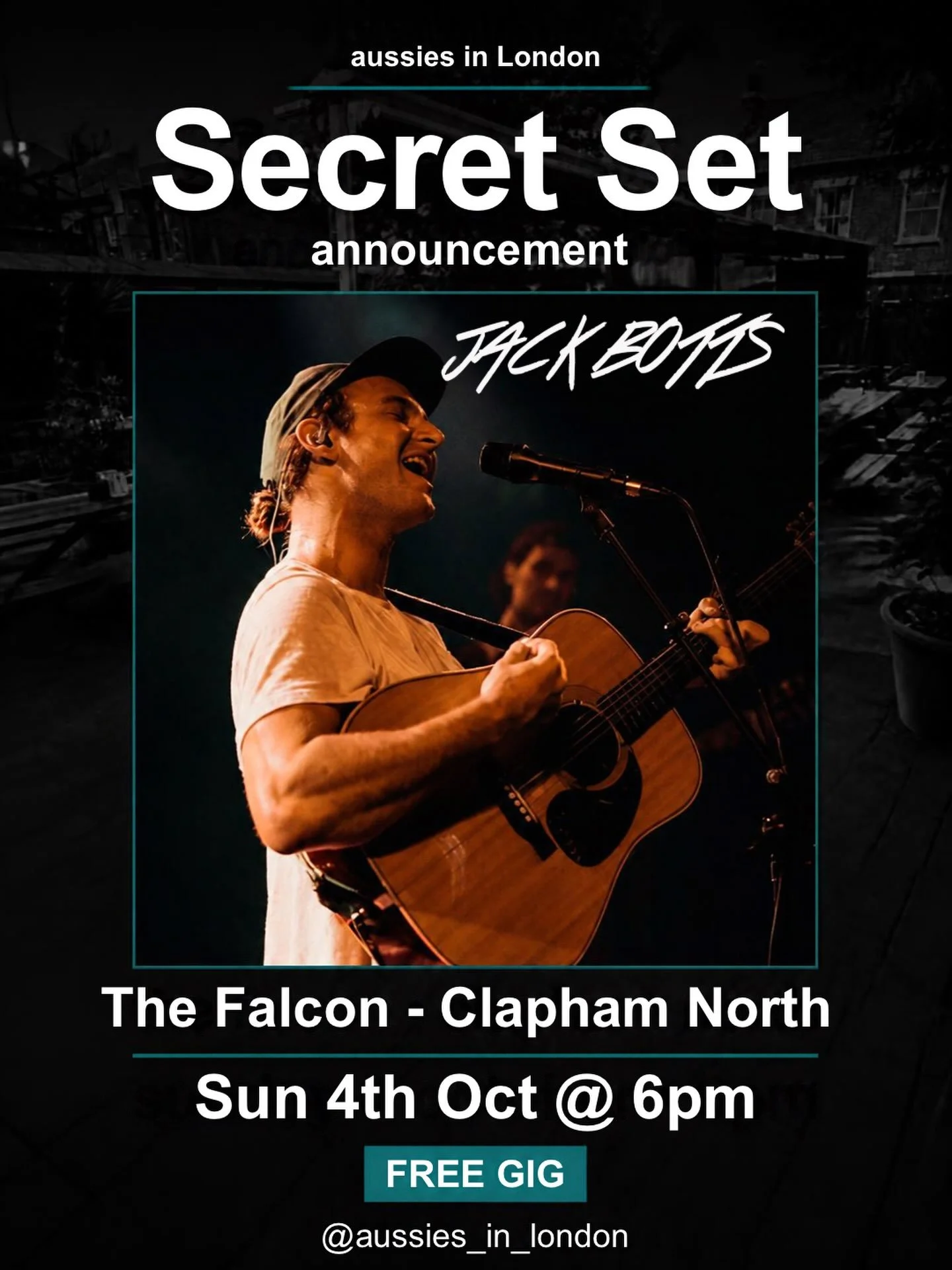 The first ever AIL secret set is - @jackbotts 🥰

&ldquo;Fast becoming one of Australia&rsquo;s fastest-rising songwriters under the radar thanks to his super chill guitar riffs, great melodies and honey-smooth vocals.&rdquo; &ndash; Forte Magazine

