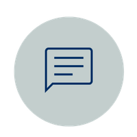 Speech bubble icon with horizontal lines indicating text