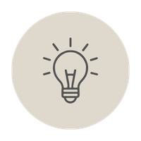 Light bulb icon on a circular background