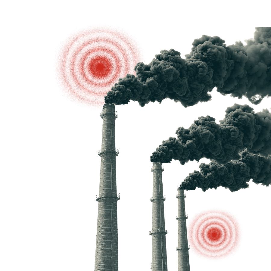 Image of smokestacks with smoke