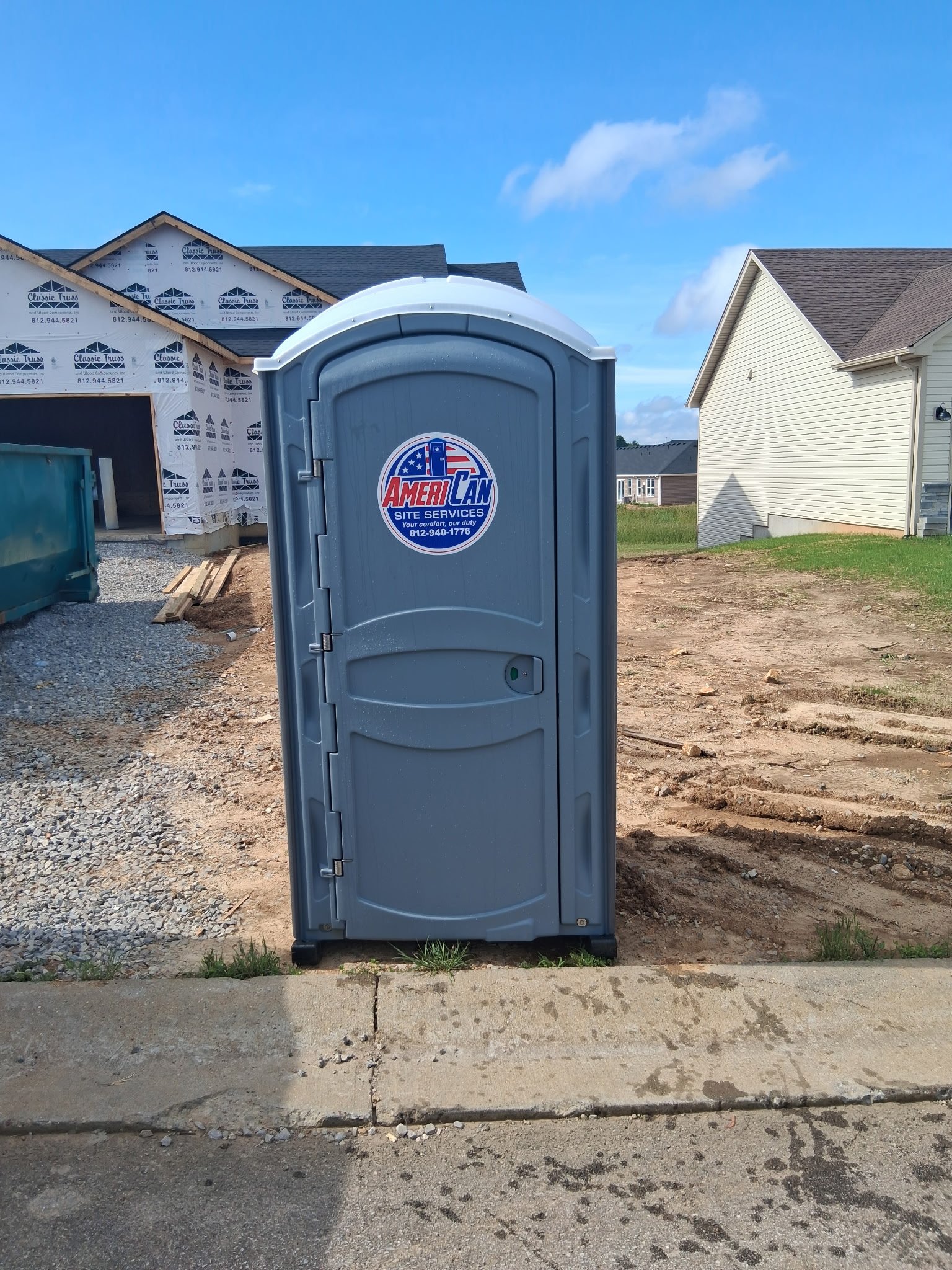 Home Build Site with Porta Can in New Albany, Indiana