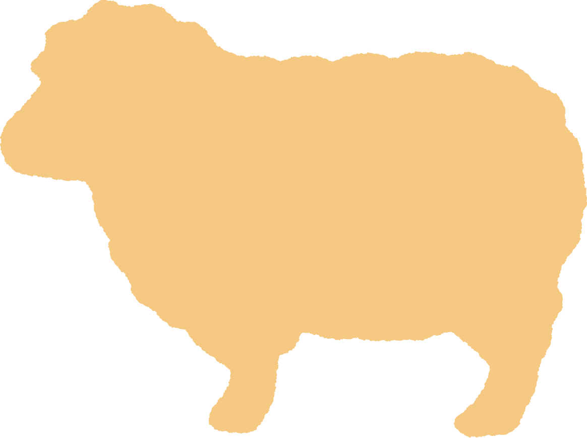 Silhouette of a buffalo or bison in a light tan color.
