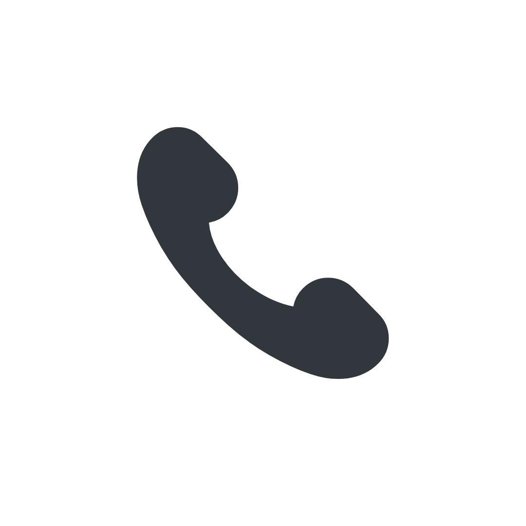 Silhouette icon of a telephone handset in black and gray.