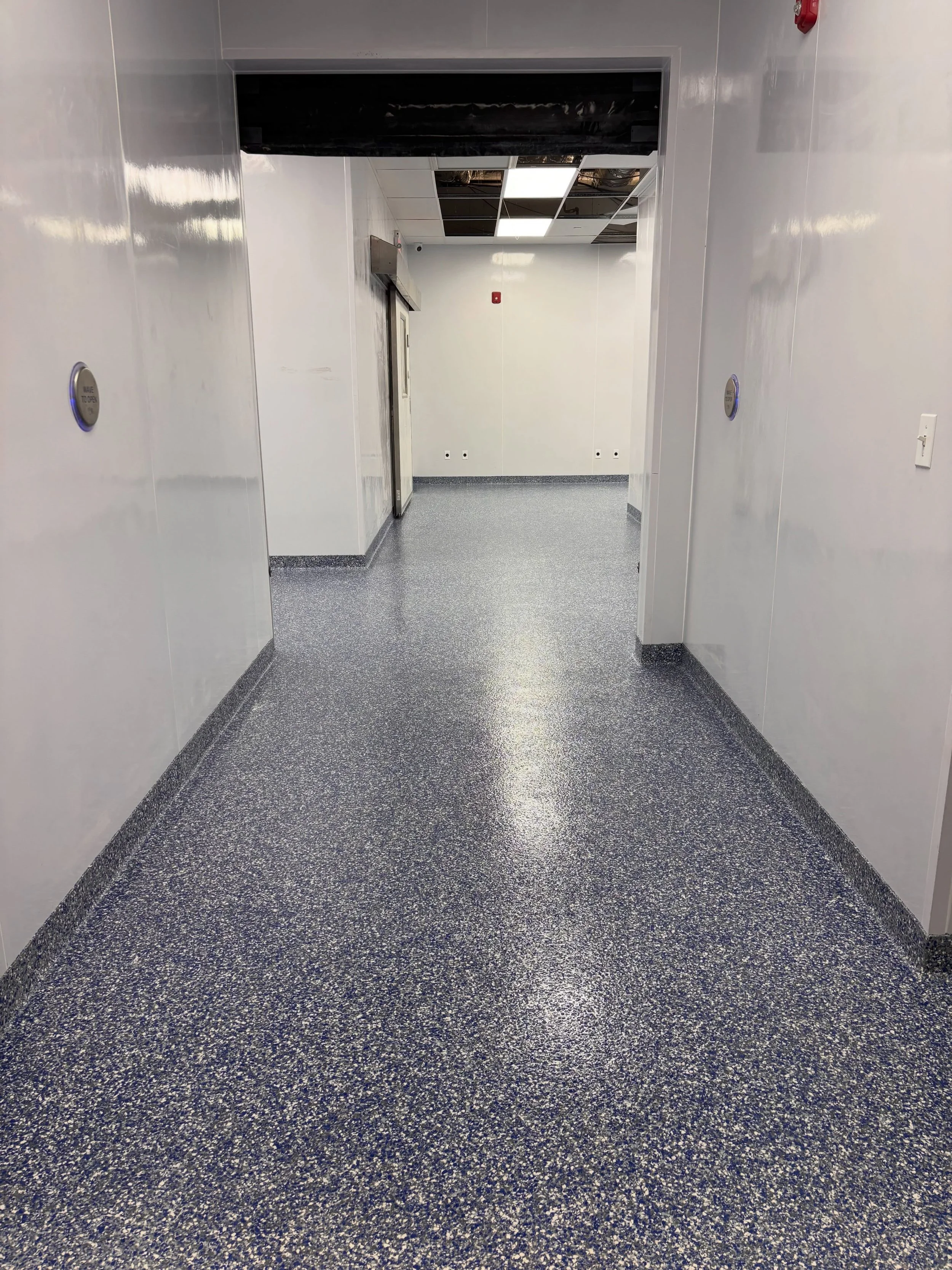 Another flake-based epoxy system completed this year. 💪

This pharmaceutical facility included a seamless flake epoxy floor with pitch-to-drain and a 4&rdquo; cove base, designed for a durable, clean, and seamless finish.

Swipe to see the transform