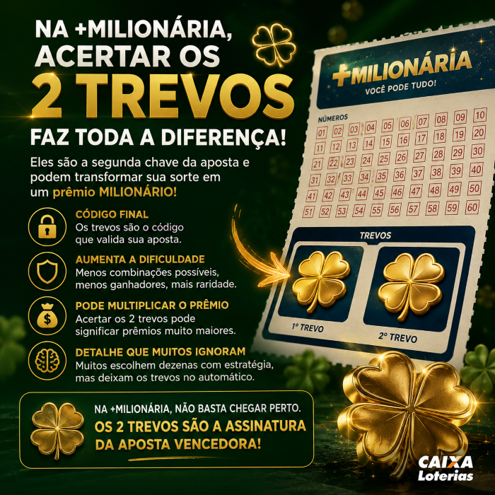 TREVOS DE OURO PARA A LOTERIA MAIS MILIONÁRIA