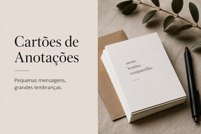 Cartões de anotações para lembrar ou não esquecer.