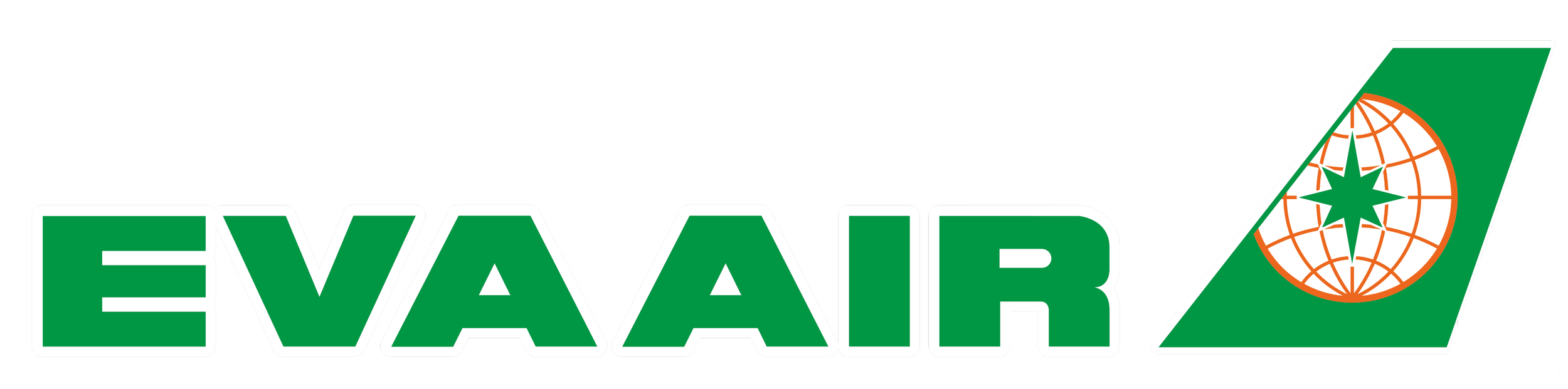 Logo van Evair met groene letters en een symbolische globe met een ster, binnen een groene driehoek.