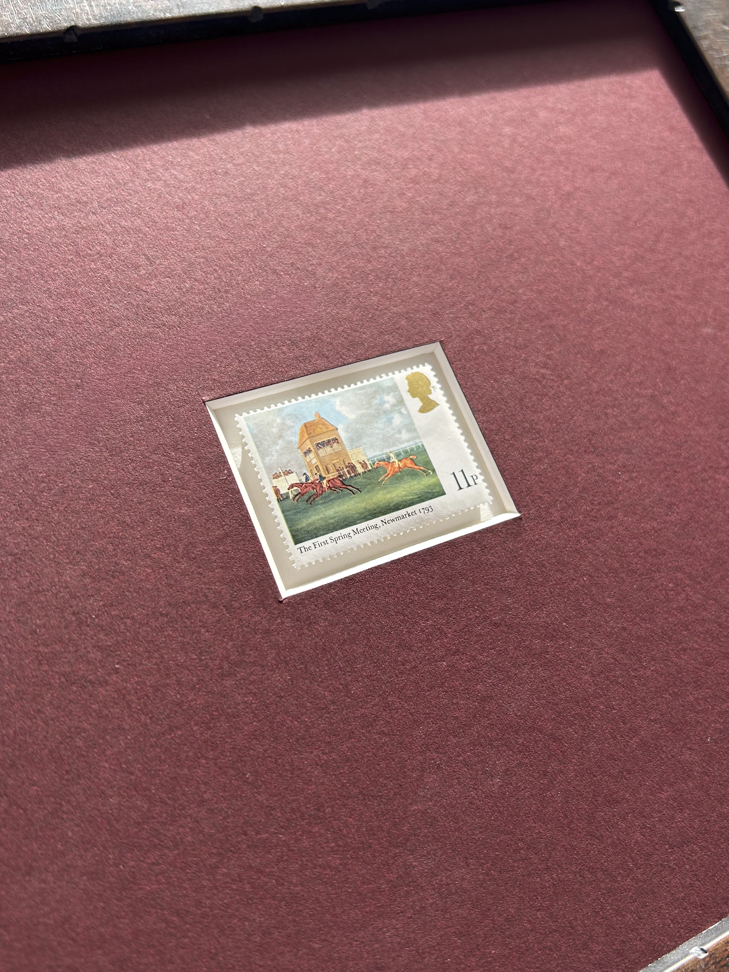 the-first-spring-meeting-newmarket-horse-racing-stamp-framed-detail.png