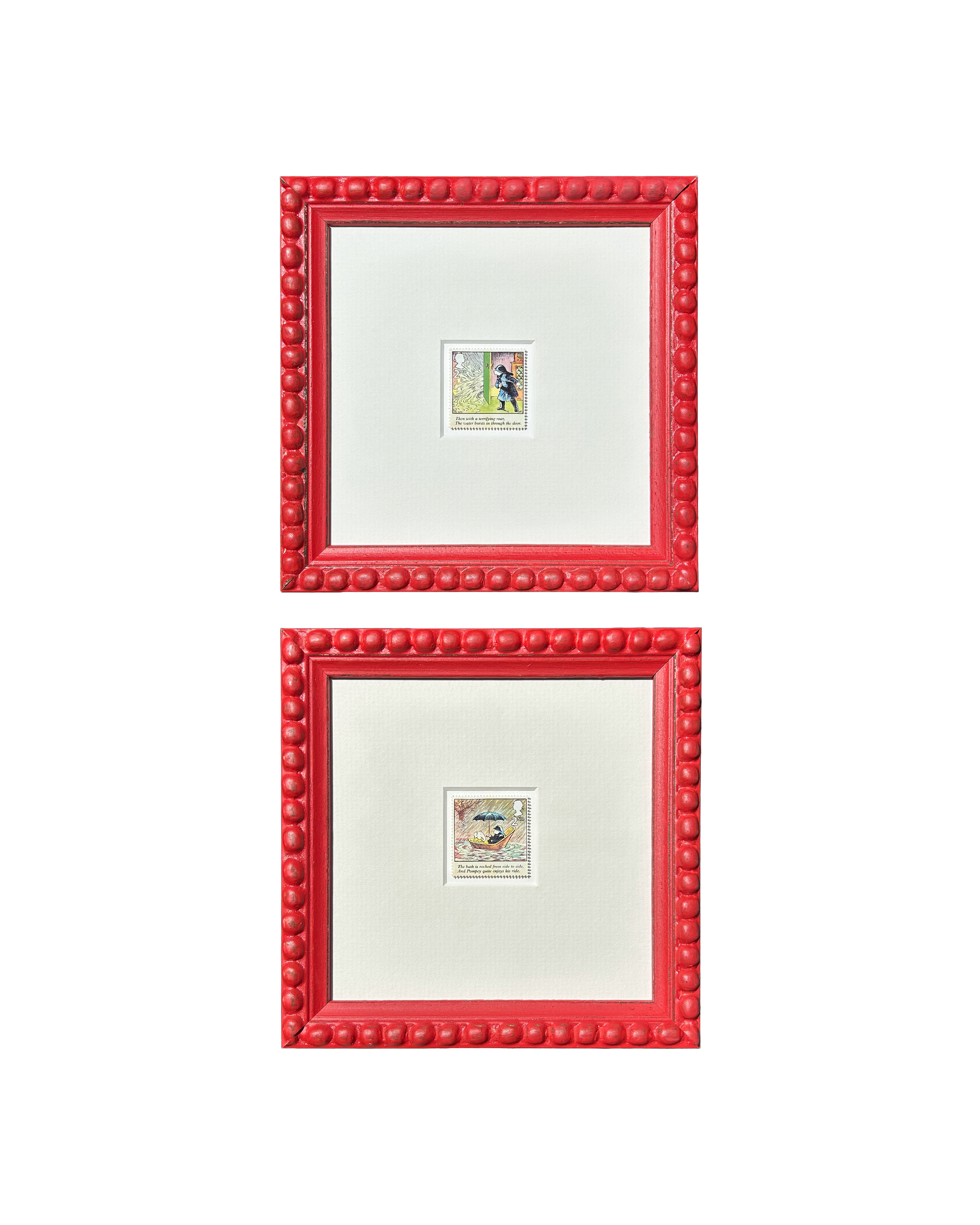 Rupert's Rainy Adventure - Framed Stamp Pair